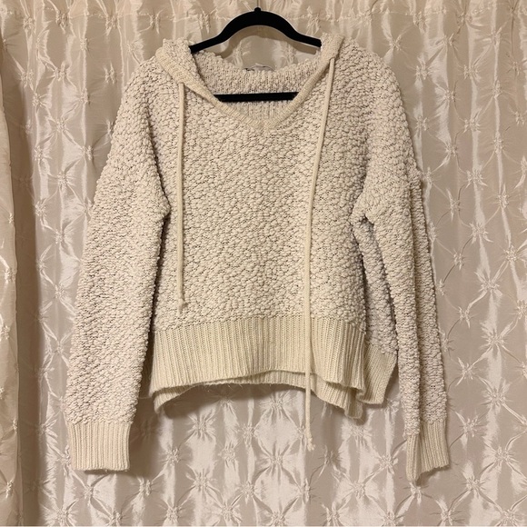 Young Fabulous & Broke Cream Beige Popcorn Knit Hoodie Sweater Hooded YFB - Picture 12 of 12
